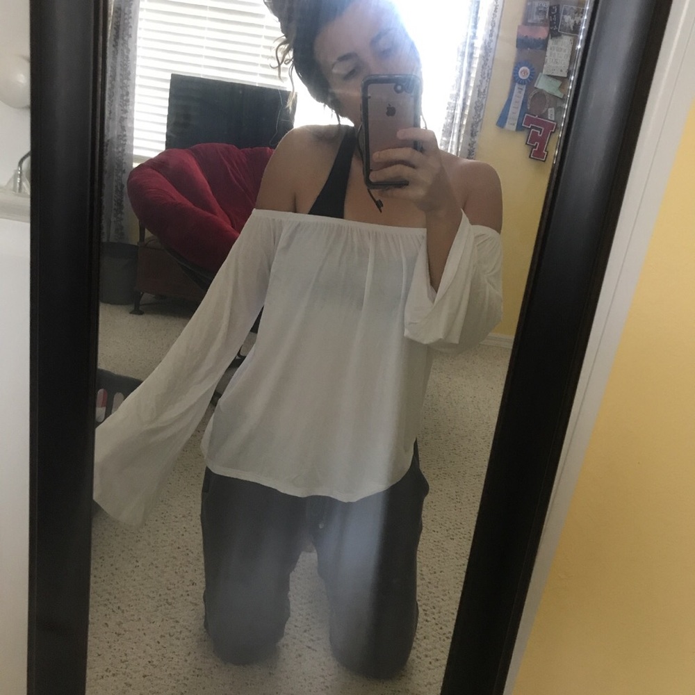 White off the shoulder top